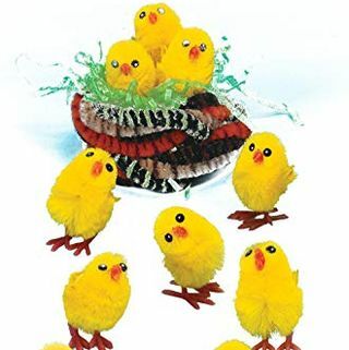 Baker Ross Mini Fluffy Chicks-Pack van 12, Pasen, Craft for Kids (E432), Geel