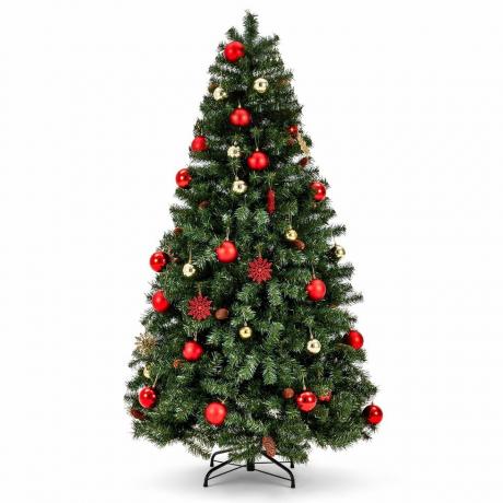 1,80 meter onverlichte kerstboom met versieringen