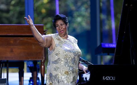 Aretha Franklin treedt op tijdens het International Jazz Day Concert van het Witte Huis in 2016.