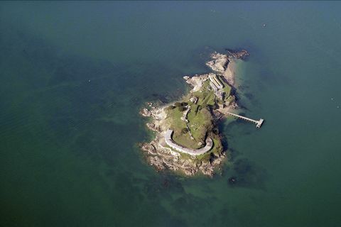 Luchtfoto van Drake's Island, Plymouth