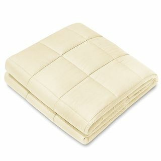 NEX Beige verzwaarde deken (60" x 80", 20 lbs) 100% katoenen luxe verzwaarde deken