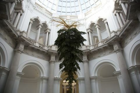 ondersteboven kerstboom in Groot-Brittannië