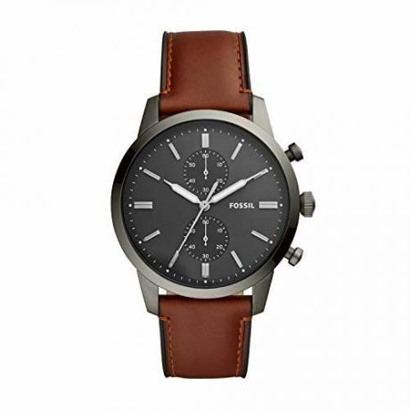 Heren Townsman Quartz roestvrij staal en lederen chronograaf horloge