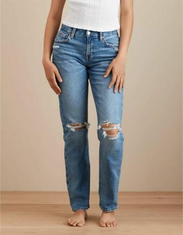 AE Stretch Curvy gescheurde rechte jeans