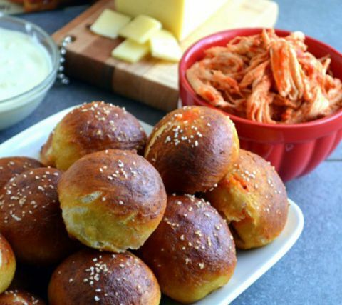 Buffalo Chicken Pretzel Bites