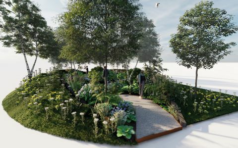 rhs forest bathing garden, rhs feature garden, ontworpen door dave green, rhs hampton court Palace Garden festival 2022