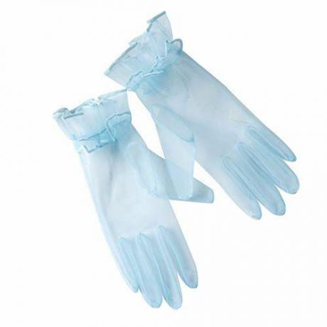 Korte handschoenen in lichtblauw