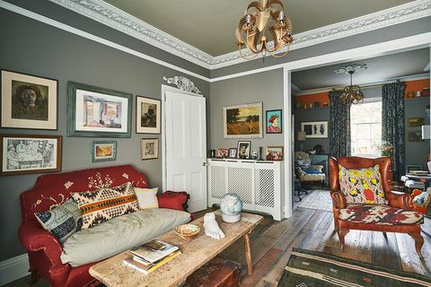 Annie Sloan's eclectische zitkamer in Oxford