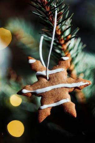 koekje dat aan de kerstboom hangt