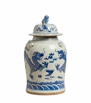 Tianlong pot met deksel - blauw wit
