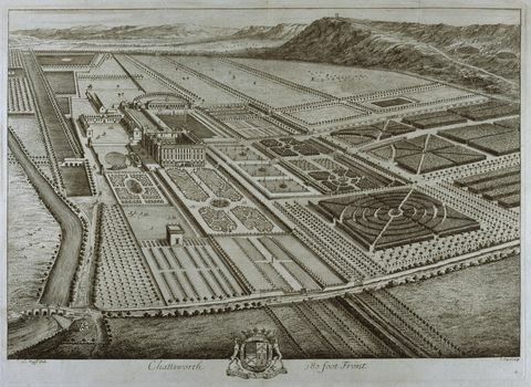 De tuinen in Chatsworth c.1699