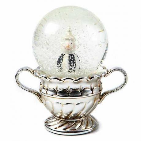Vintage zilveren sneeuwpop sneeuwbol