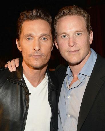 culver city, ca. 07 juni acteurs matthew mcconaughey en cole hauser wonen spike tvs guys choice 2014 bij Sony Pictures Studios op 7 juni 2014 in Culver City, Californië Foto door Jeff Kravitzfilmmagic voor Spike TV