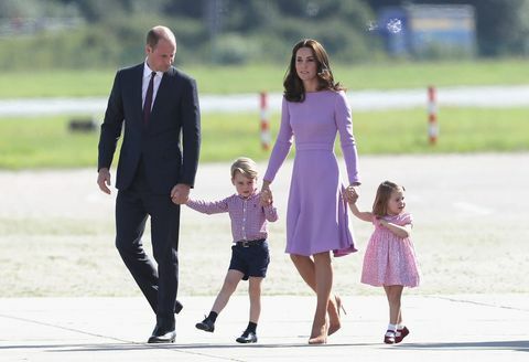 Hertog en hertogin van Cambridge met prins George en prinses Charlotte