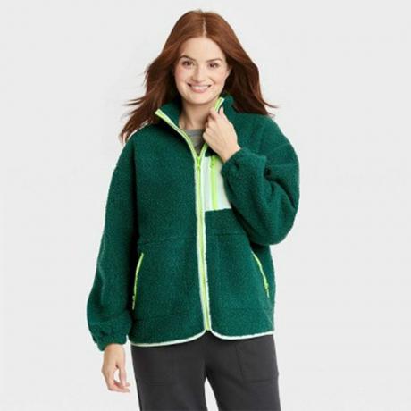 Groen sherpajack voor dames