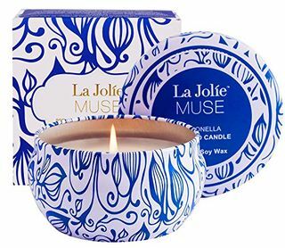 La Jolíe Muse Citronella Kaars Mosquito Fly Insect Repellent 100% Soja Wax Reisblik Binnen en Buiten 45 uur