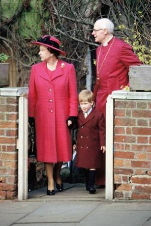 De koningin met prins William