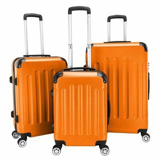 Hardside lichtgewicht spinner oranje 3-delige bagageset