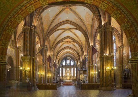 Binnenland van Matthias Church, Hongarije, Boedapest