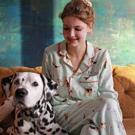 Poppy Dog Print Tencel pyjamaset