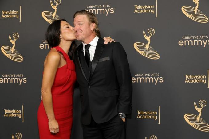 joanna gaines en chip gaines wonen de 2022 creative arts emmy's bij in microsoft theater op 3 september 2022 in los angeles, californië foto door amy sussmangetty images