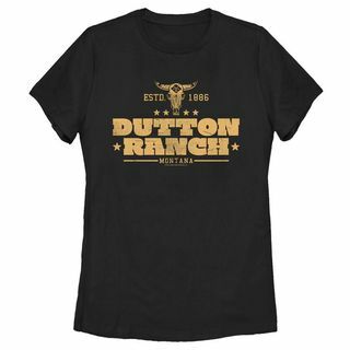 T-shirt met kleine koeienschedel Dutton Ranch-logo