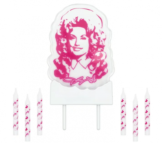 Verjaardagskaarsen en oplichtende roze acryl taarttopperset, 7 ct