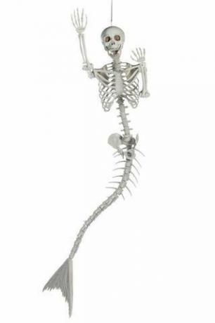 Levensgrote zeemeermin skelet Halloween decoratie