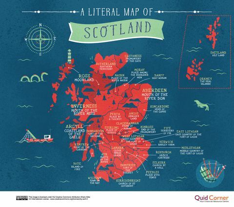 Letterlijke naamkaart van Groot-Brittannië - Schotland - Quick Quid