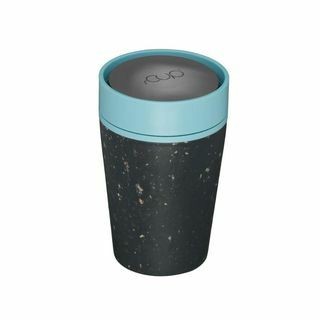 rCUP Recycled Coffee Cup 8oz (227ml) - Zwart & Teal