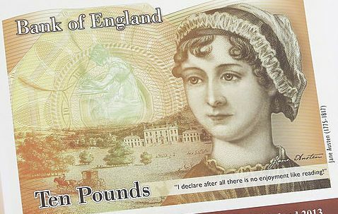 Jane Austen op nieuw biljet van tien pond - £ 10