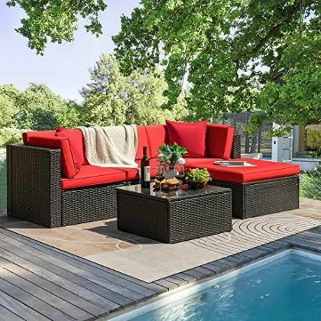 5-delige Wicker Outdoor Gespreksset