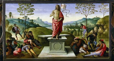 Perugino's opstanding van Christus 1495 schilderij van Pasen