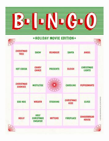 kerst film bingokaart