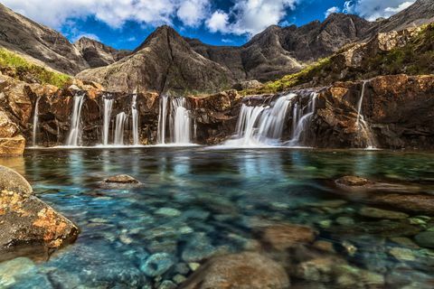 Fairy-zwembaden op Isle of Skye