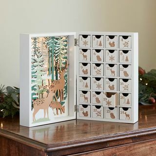 Winterbos uitklapbare houten adventskalender