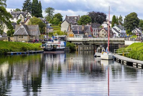 Caledonisch Kanaal in Fort Augustus, het Verenigd Koninkrijk