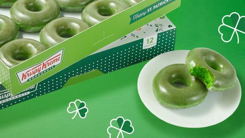 krispy kreme st patrick's day groene riginal geglazuurde donut