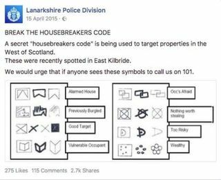 Code huisbrekers Lanarkshire Police Division