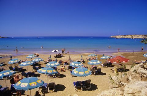 Paphosstrand in Cyprus - heet zonnig weer