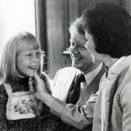 Amy, Rosalynn en Jimmy Carter in 1976