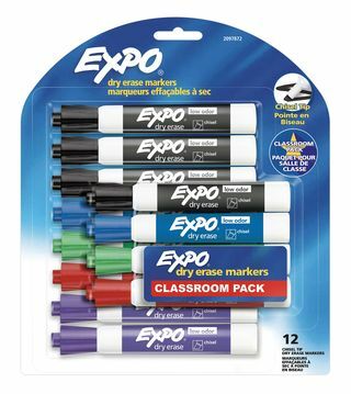 Expo® Geurarme, droog uitwisbare markers, beitelpunt, 12 counts