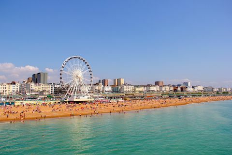 Panoramisch zicht op Brighton Beach