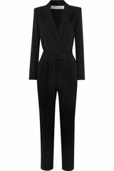 Delicaat crêpe jumpsuit met ceintuur omwikkeld