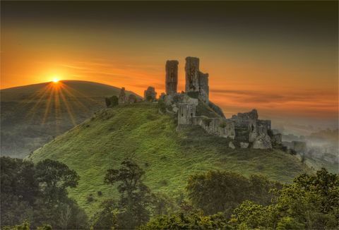 Corfe Castle, Dorset, Engeland