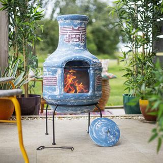 Yaku Tweedelig Klei Chiminea En Grill