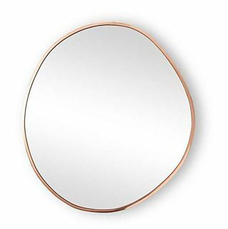 Grote ronde Rose Gold Pebble wandspiegel