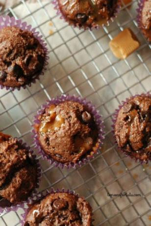 chocolademuffins met caramel macciato